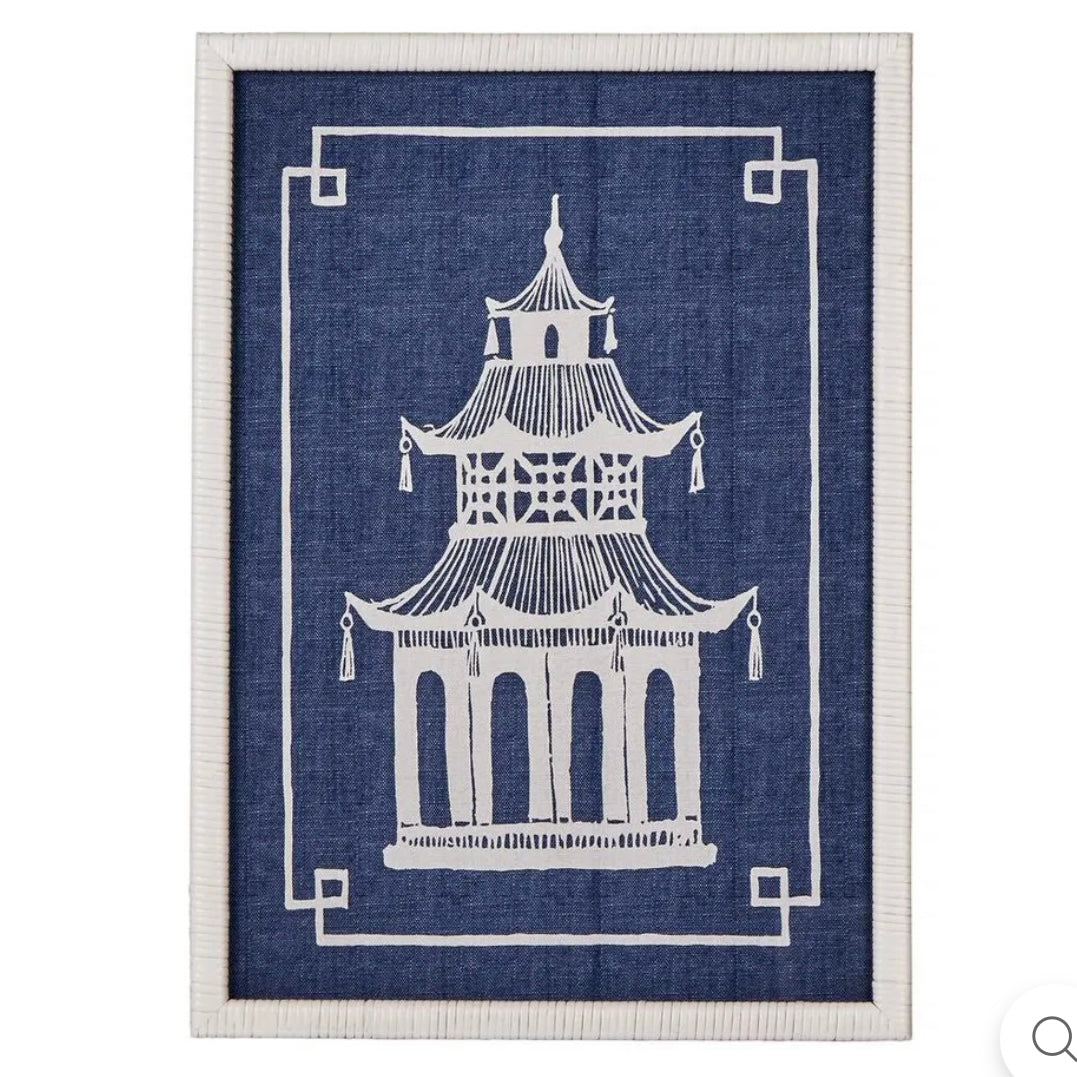 Blue & White Pagoda A - Wall Art