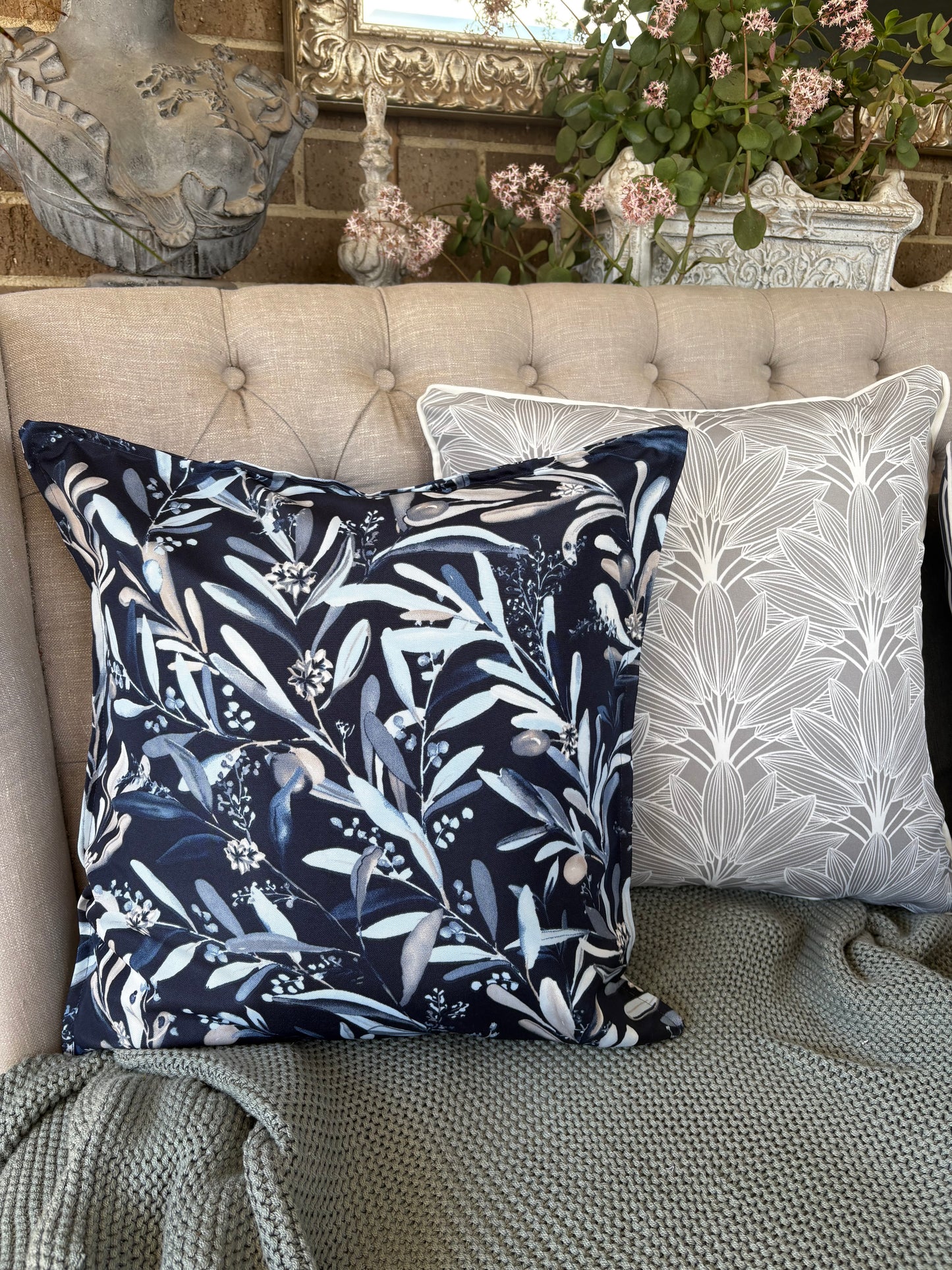 Outdoor Waterproof Blue Cushion - 45x45