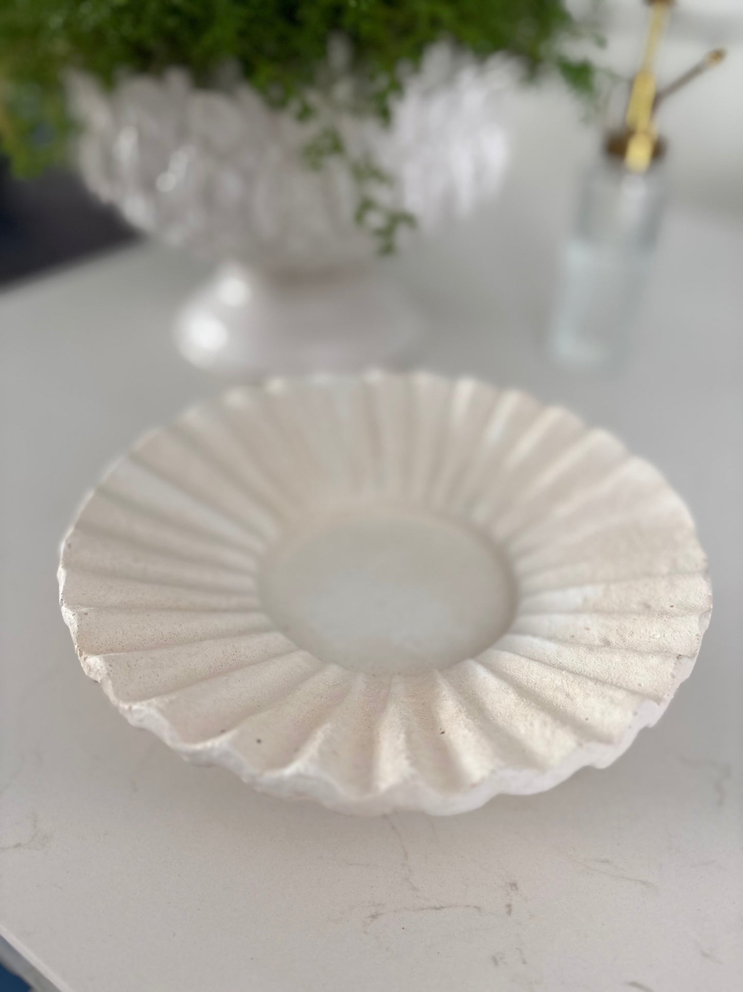 Candle Holder - White Cement Large