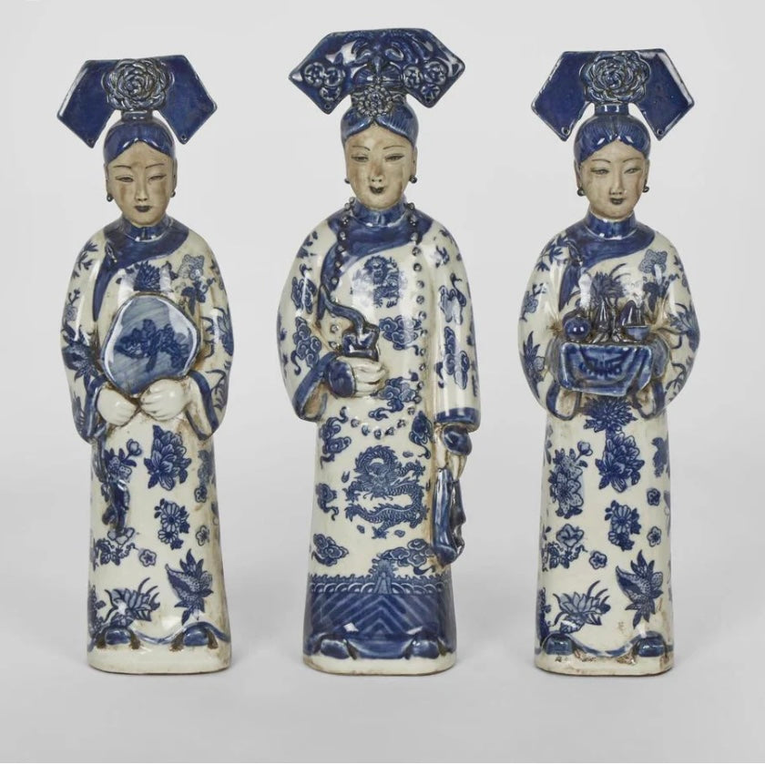 Hua Princesses Set of 3 - Blue & White