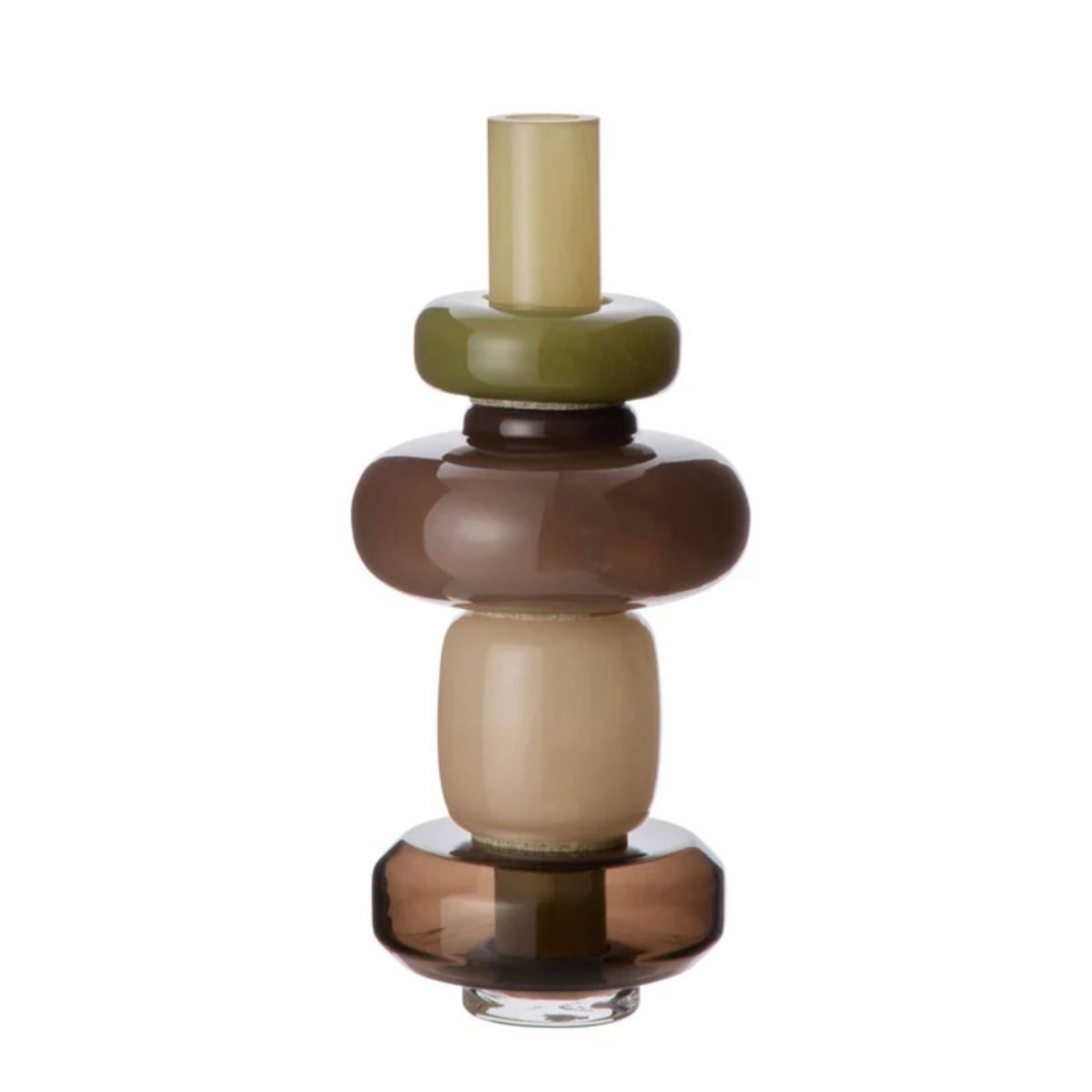 Brown and Green Glass Tall Vase