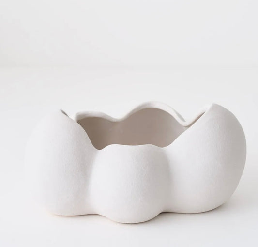 Aukia Pot - White Ceramic