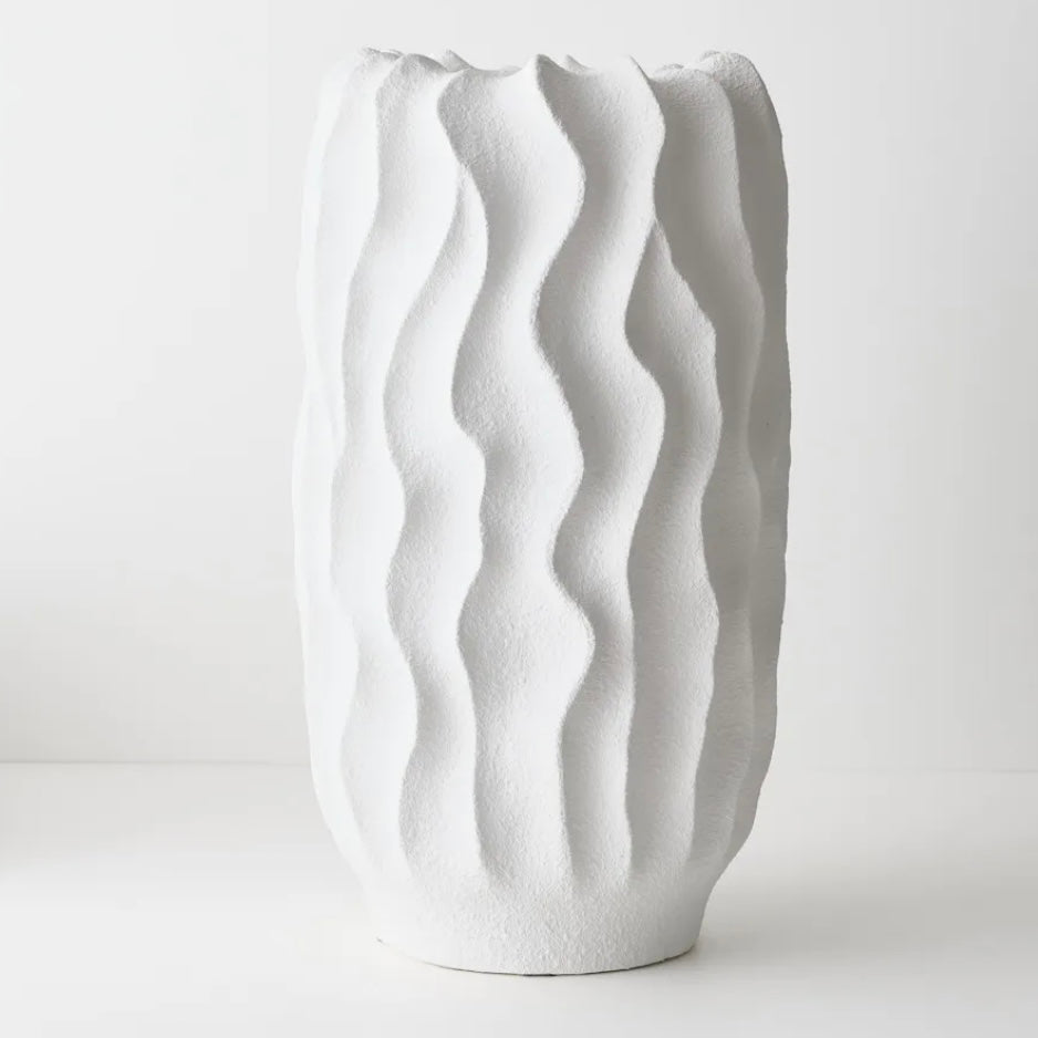 Wave Vase - Tall White