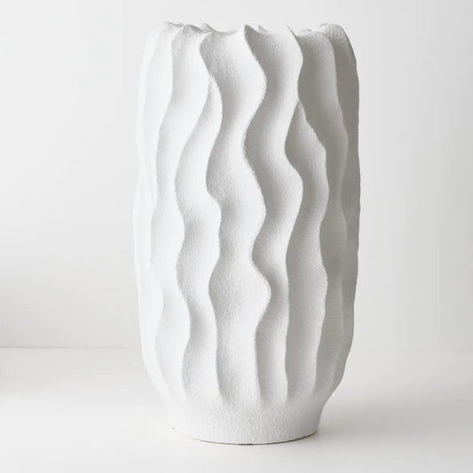Wave Vase - Tall White