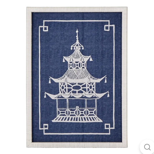 Blue & White Pagoda B - Wall Art