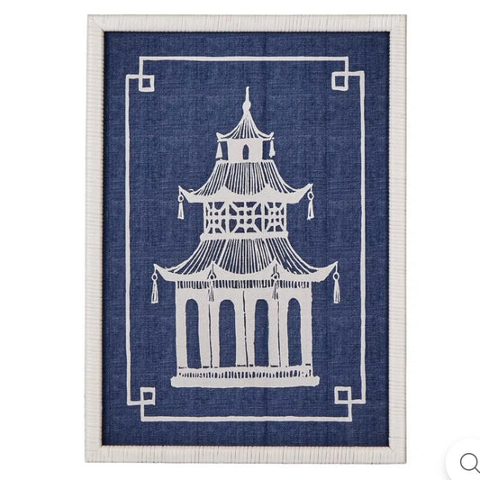 Blue & White Pagoda A - Wall Art