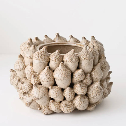 Acorn Pot - Ceramic Almond Cream