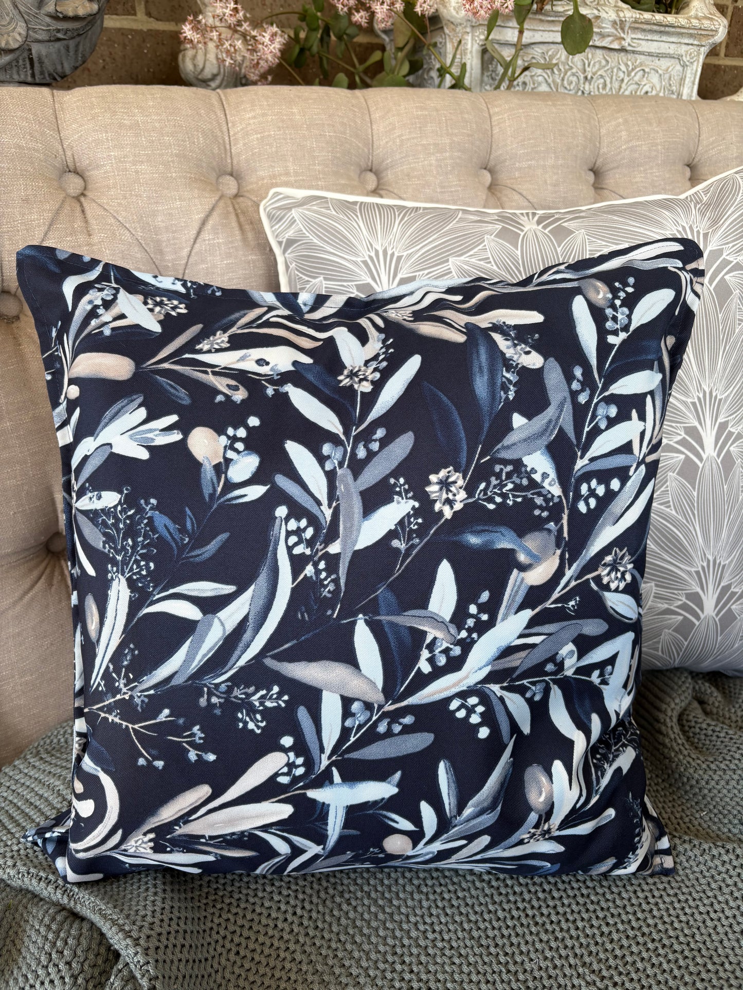 Outdoor Waterproof Blue Cushion - 45x45