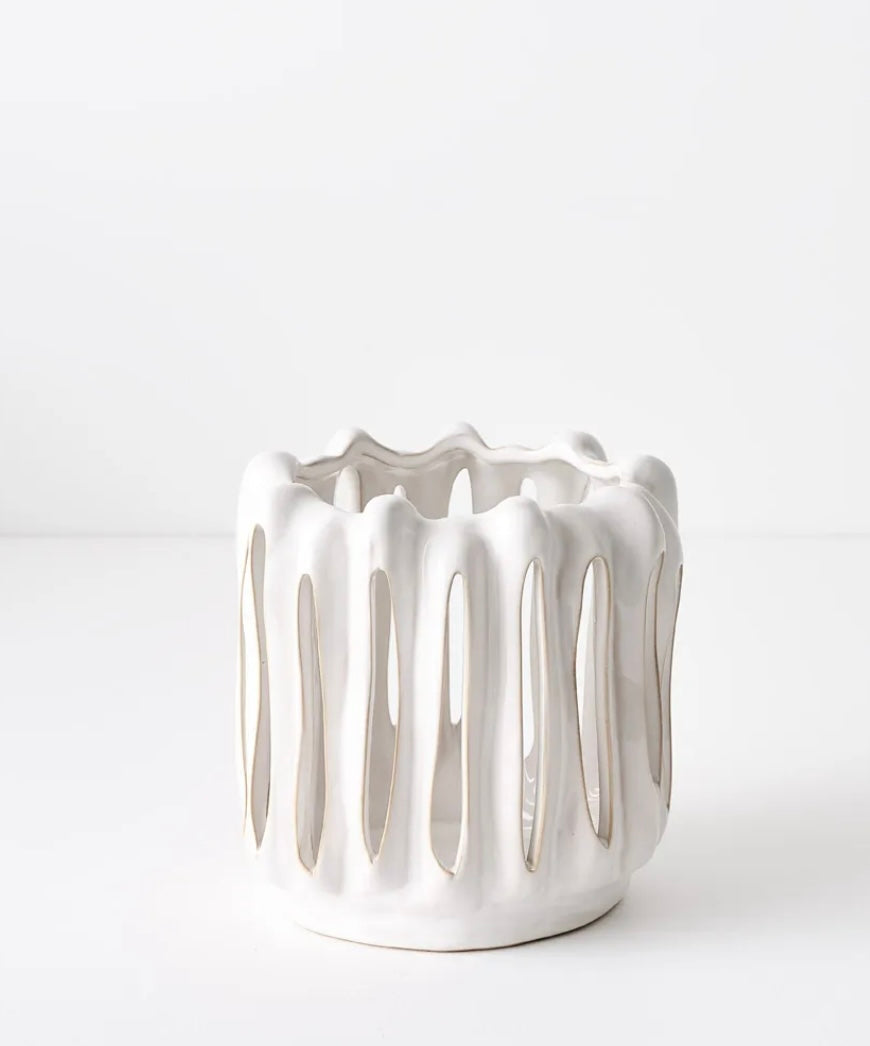 Lantern Claudia - White Ceramic Large