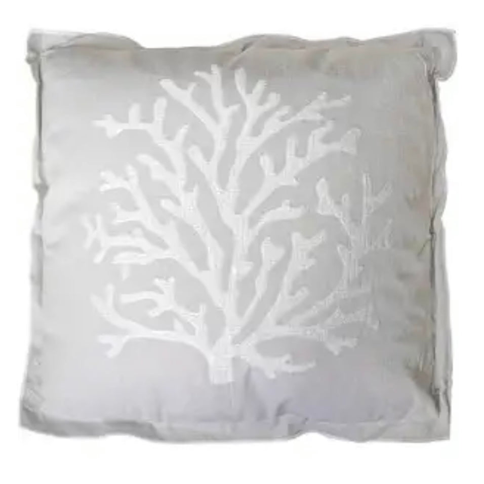 Coral Ivory/Grey Cushion