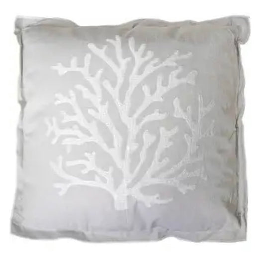Coral Ivory/Grey Cushion