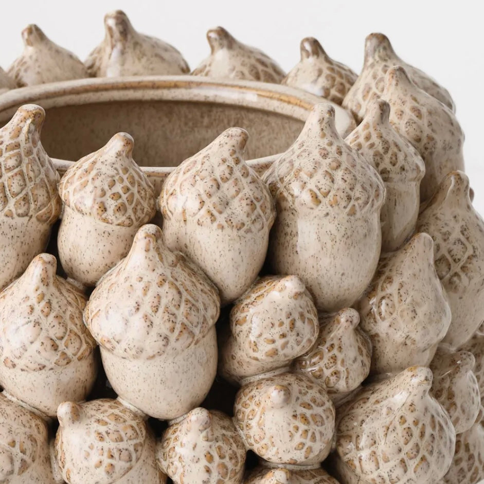 Acorn Pot - Ceramic Almond Cream