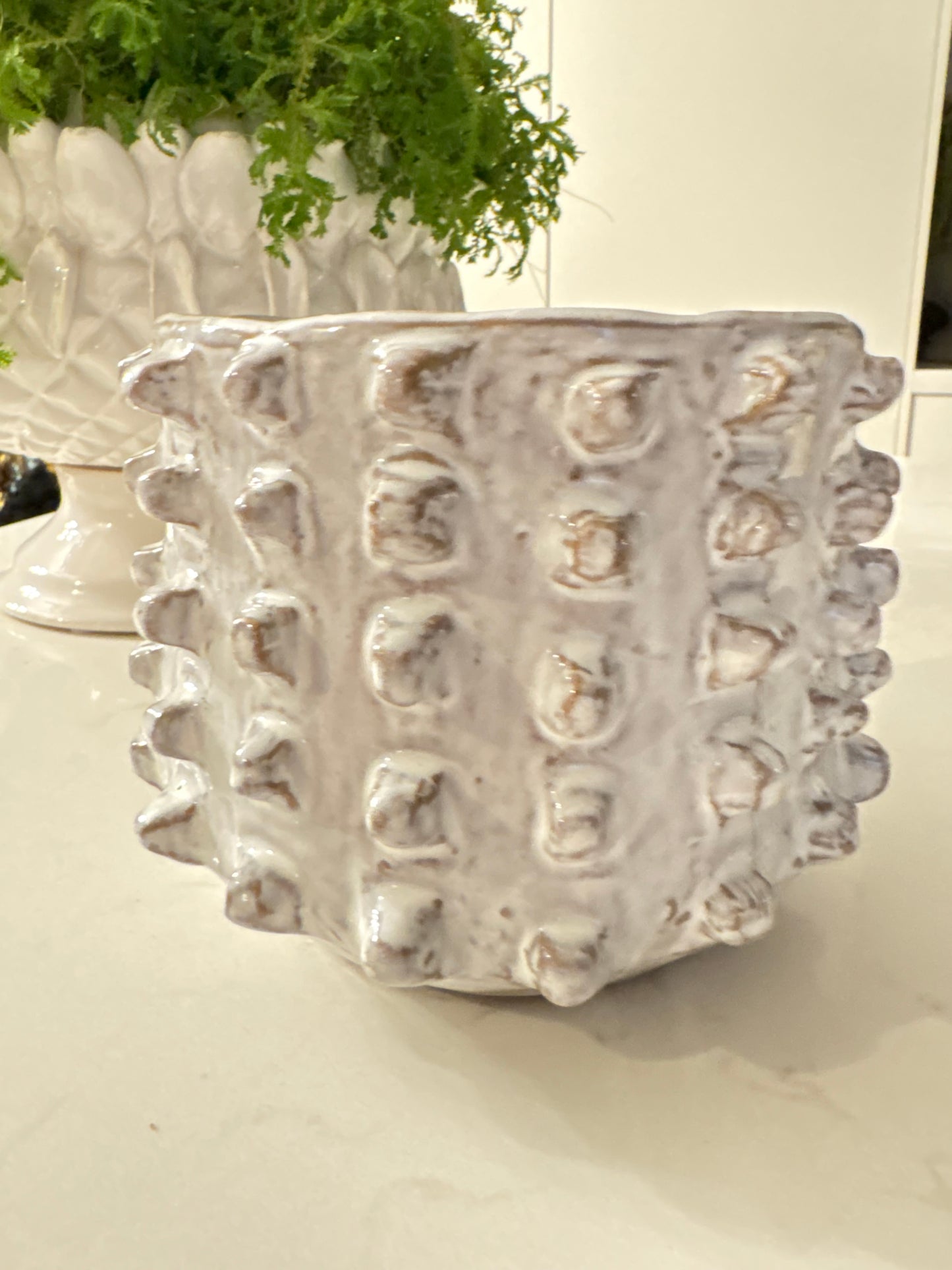 Alya White Ceramic Pot - Small