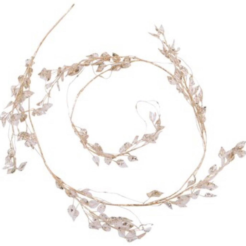Beaded Garland Leaf - Gold Christmas