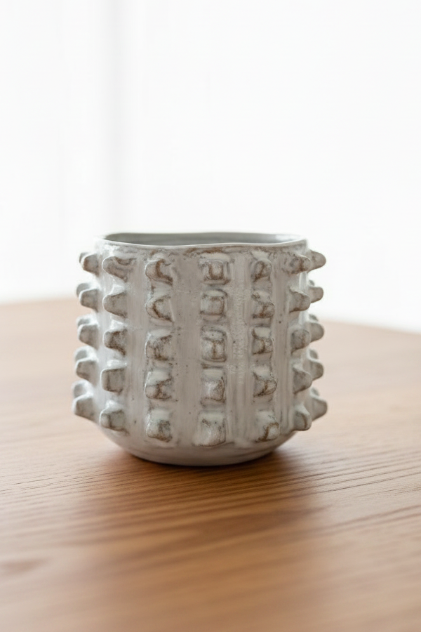 Alya White Ceramic Pot - Small