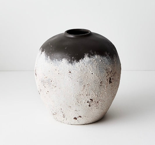 Brown and White Ceramic Pot