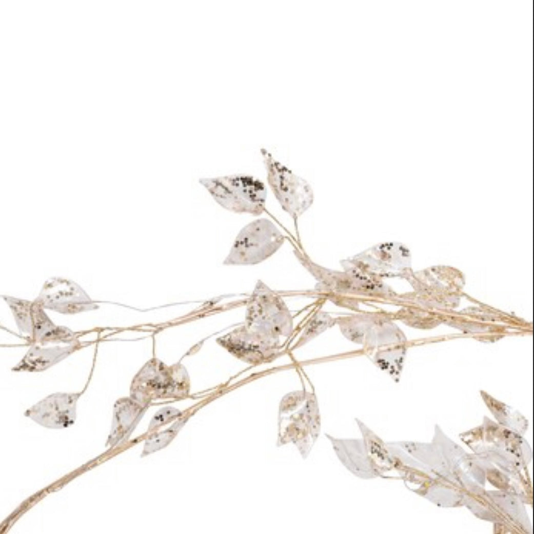 Beaded Garland Leaf - Gold Christmas