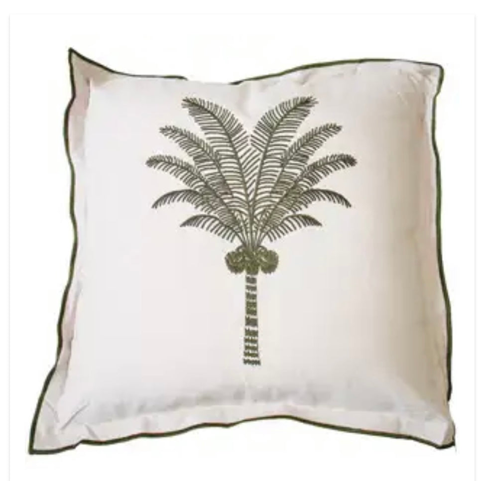 Green Palm - Ivory Cushion