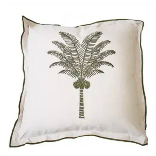 Green Palm - Ivory Cushion