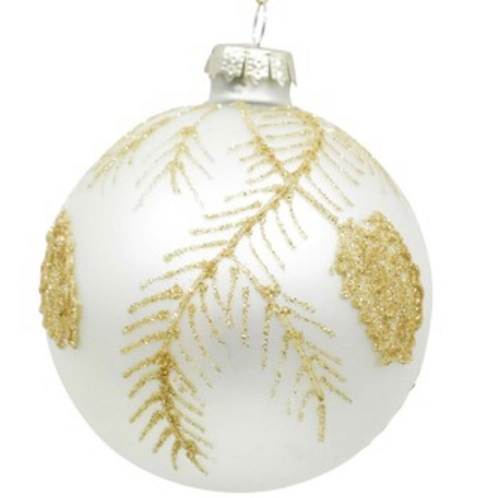 Glass Gold Bauble - Botanical