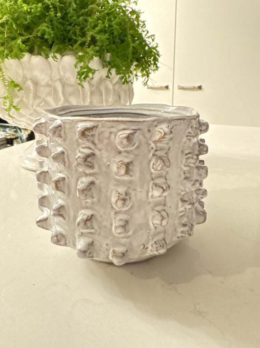 Alya White Ceramic Pot - Small