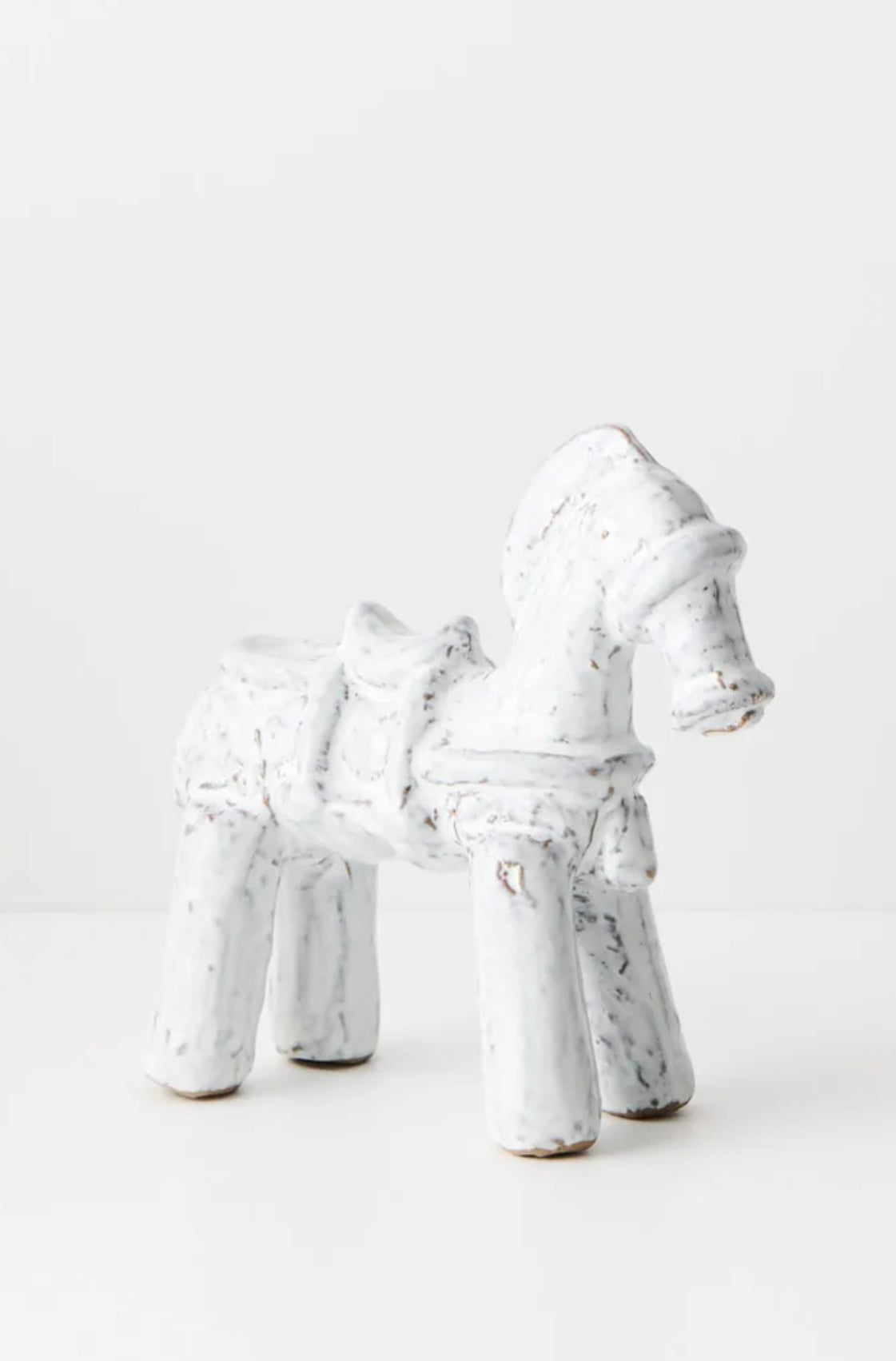 Horse Figurine - White Ceramic