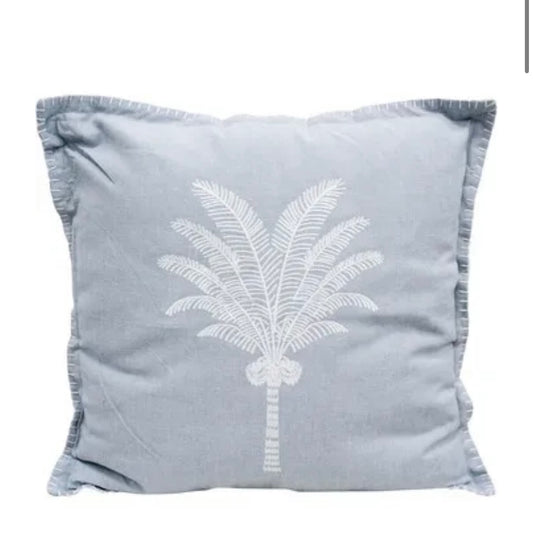 Palm Cushion - Blue